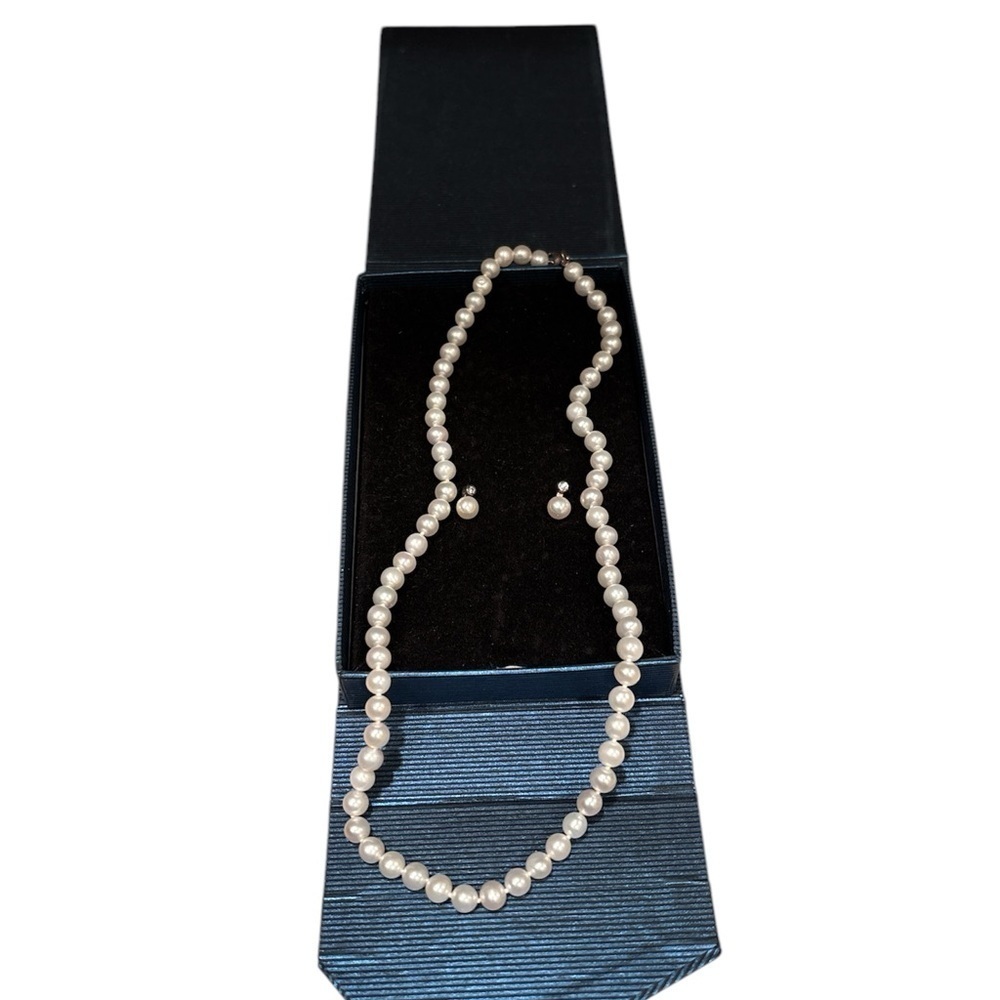 Faux Elegant Pearl Necklace and Earring Set